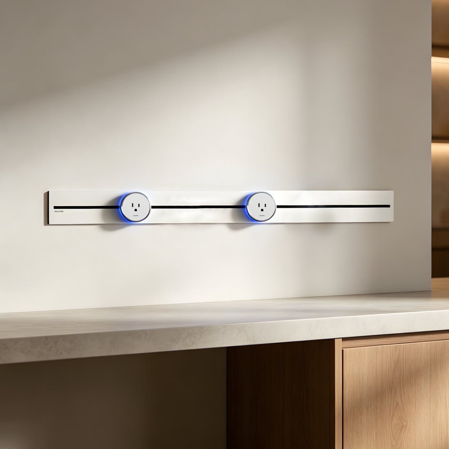 22"/30"/40" Recessed Power Strip, Ultra-Slim Retractable Outlet Rail for Kitchen Island, Cabinet & Desk
