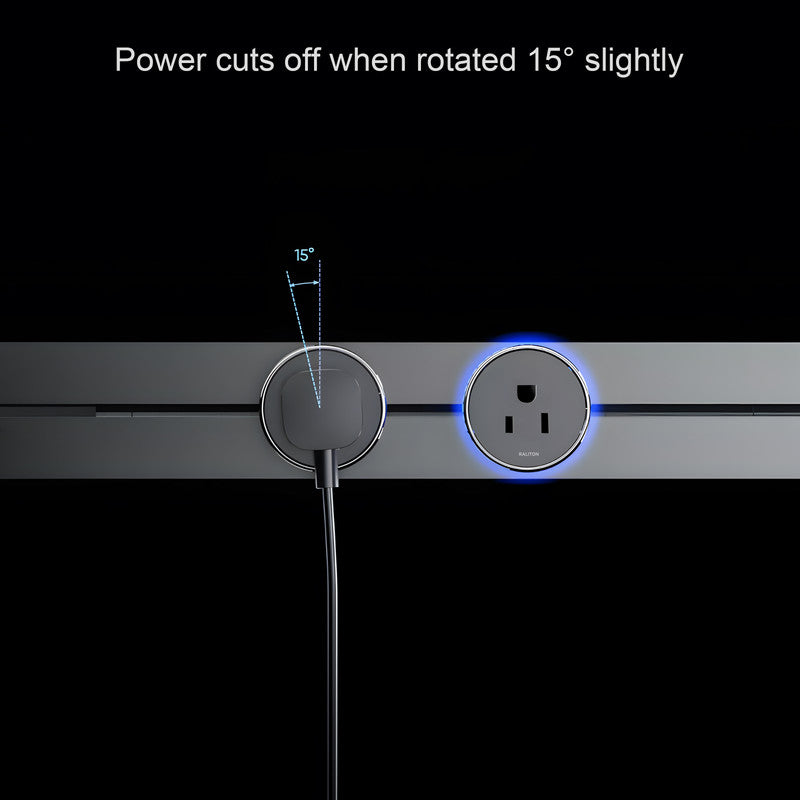 22" Track Socket Outlet Kit with 3 Adapters, Tamper Resistant, ETL Listed, for Cabinet & Desk