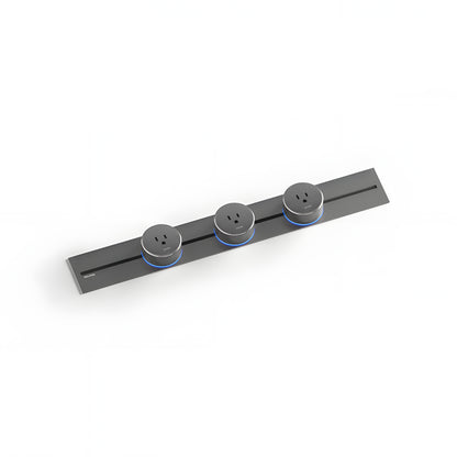 22" Track Socket Outlet Kit with 3 Adapters, Tamper Resistant, ETL Listed, for Cabinet & Desk