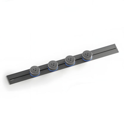 22" Track Socket Outlet Kit with 3 Adapters, Tamper Resistant, ETL Listed, for Cabinet & Desk