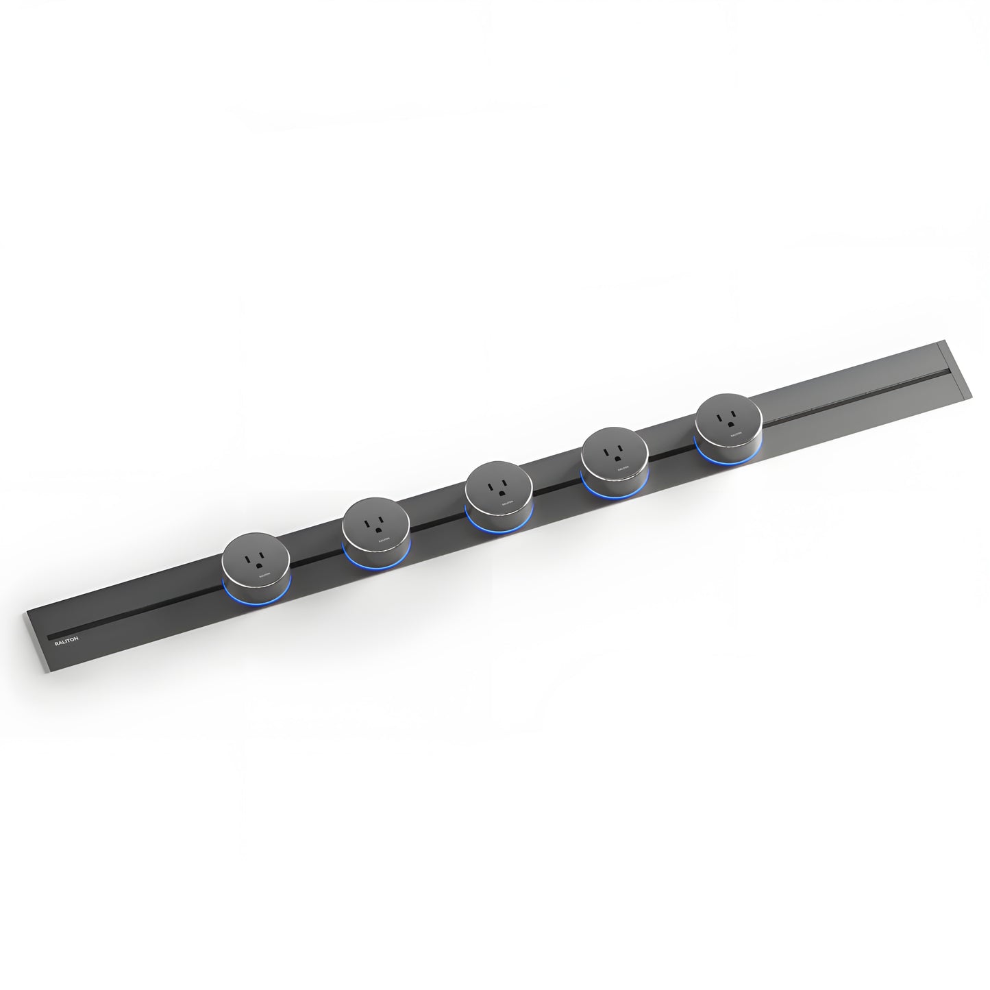 22" Track Socket Outlet Kit with 3 Adapters, Tamper Resistant, ETL Listed, for Cabinet & Desk