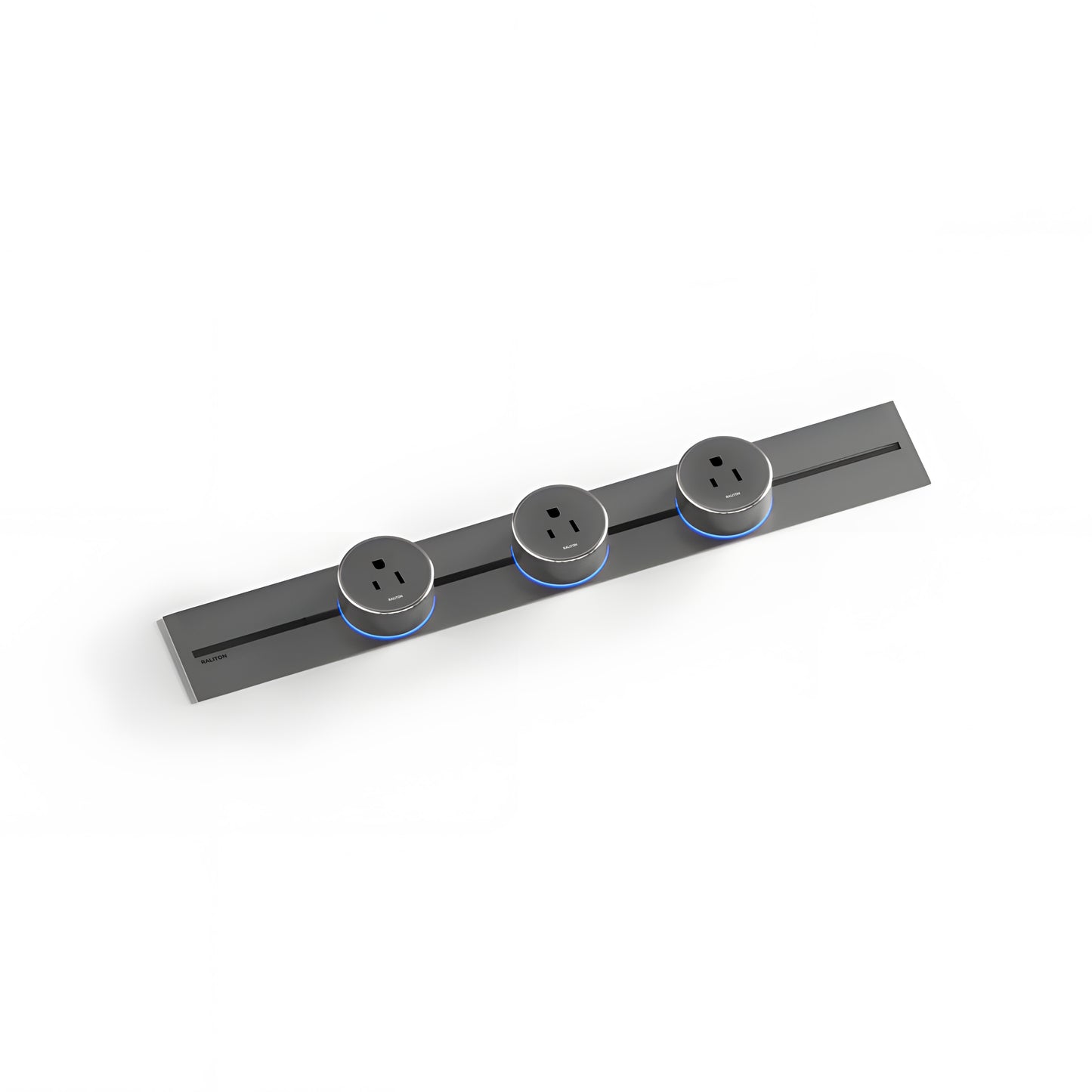 22" Track Socket Outlet Kit with 3 Adapters, Tamper Resistant, ETL Listed, for Cabinet & Desk