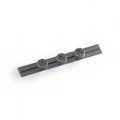 22" Track Socket Outlet Kit with 3 Adapters, Tamper Resistant, ETL Listed, for Cabinet & Desk