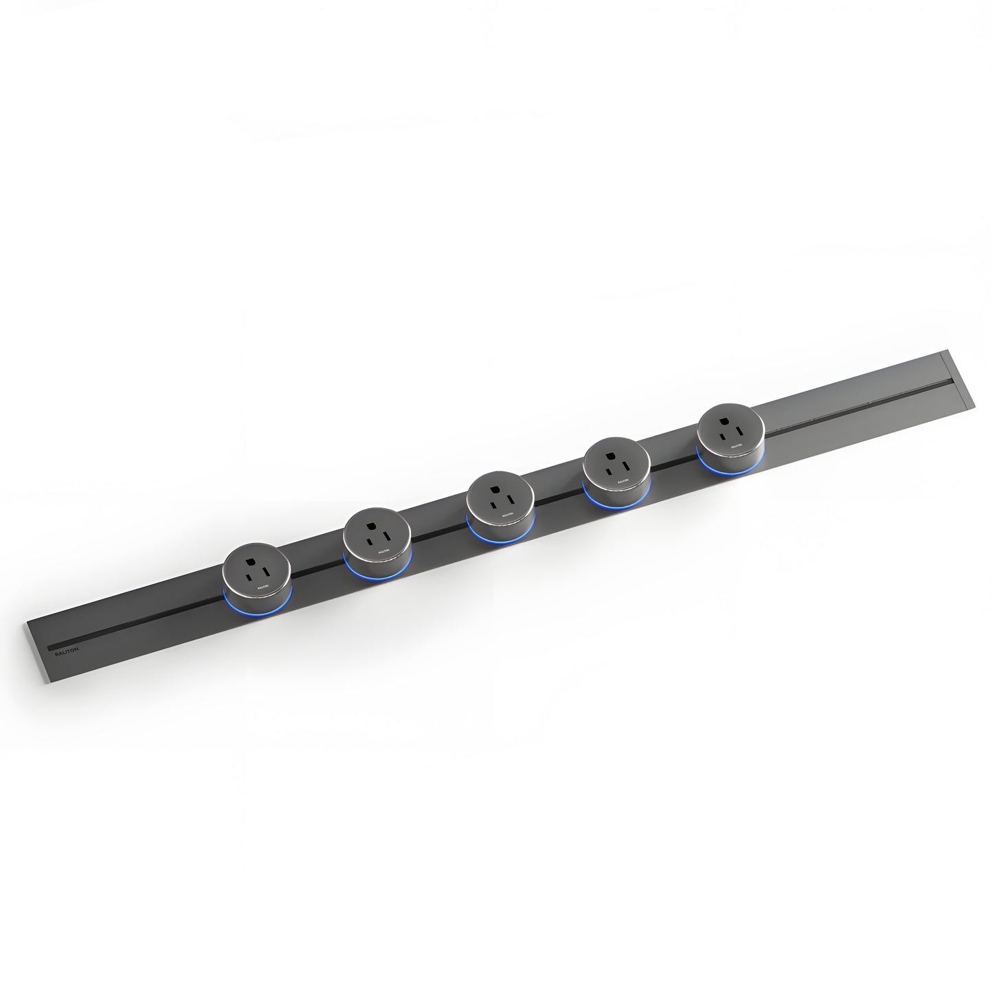 22" Track Socket Outlet Kit with 3 Adapters, Tamper Resistant, ETL Listed, for Cabinet & Desk