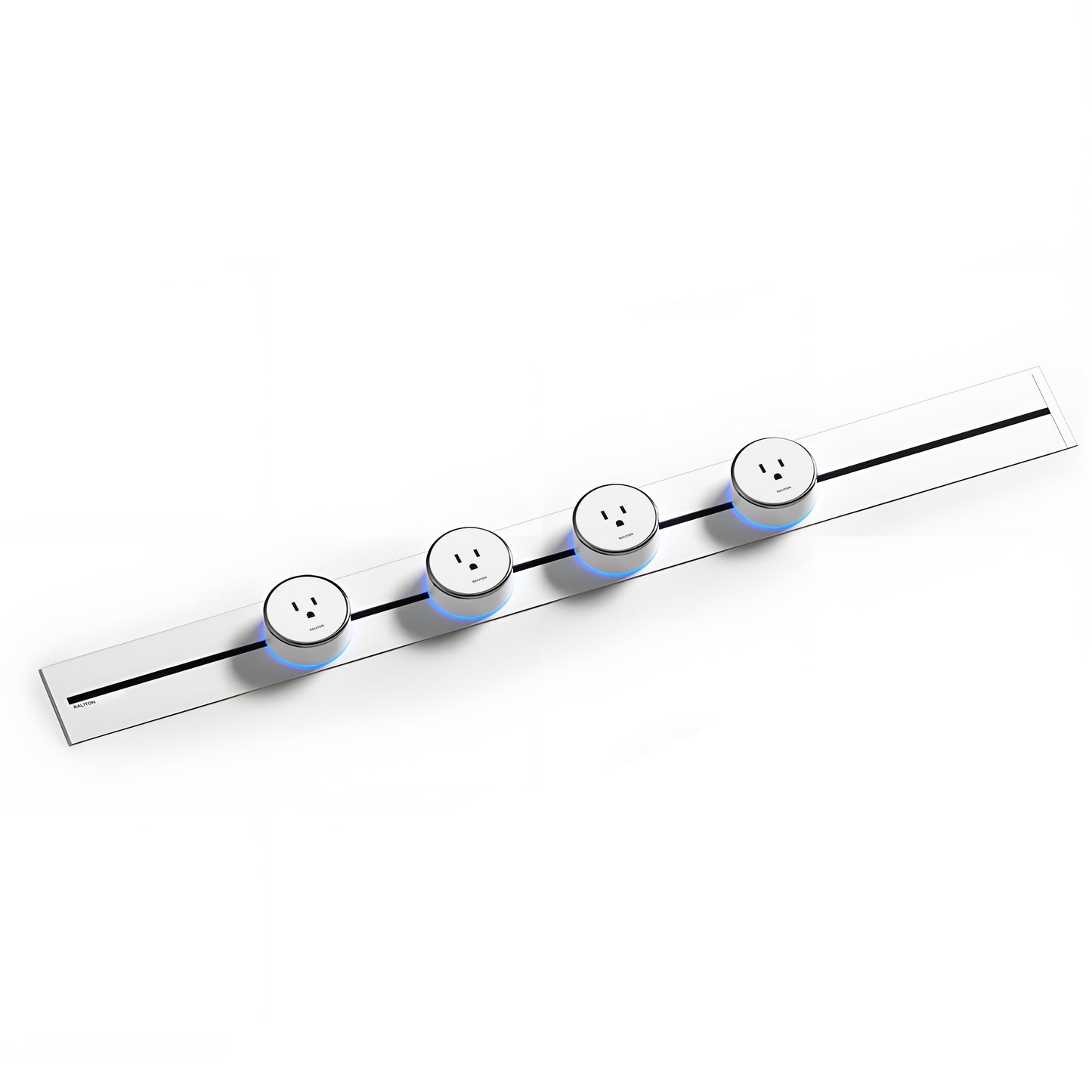 22" Track Socket Outlet Kit with 3 Adapters, Tamper Resistant, ETL Listed, for Cabinet & Desk