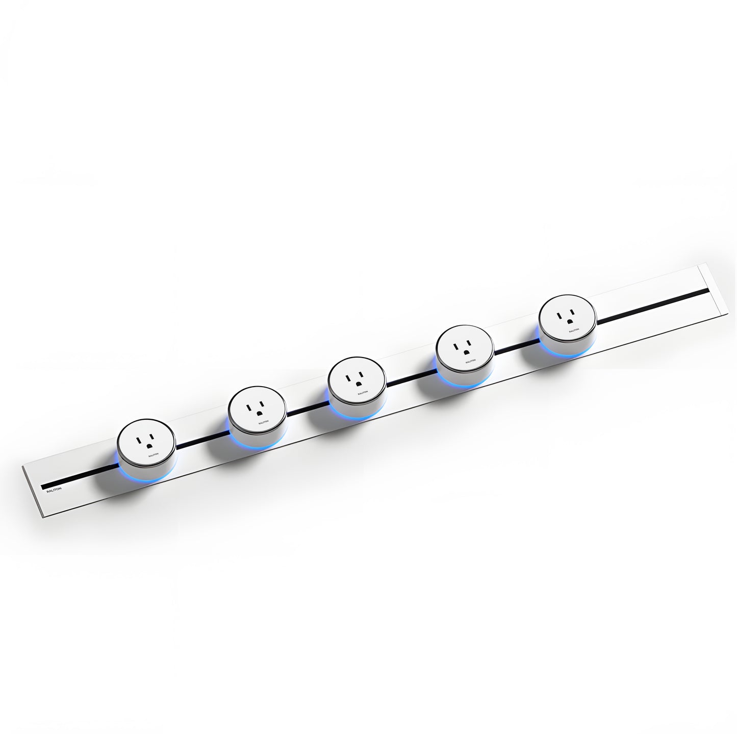 22" Track Socket Outlet Kit with 3 Adapters, Tamper Resistant, ETL Listed, for Cabinet & Desk