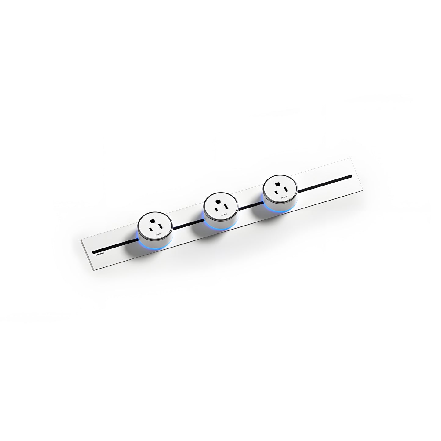 22" Track Socket Outlet Kit with 3 Adapters, Tamper Resistant, ETL Listed, for Cabinet & Desk