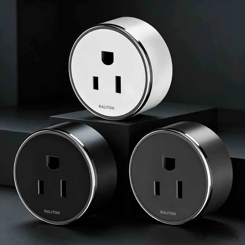 15A/125V Grounded Duplex Outlet Adapter for Recessed Power Track, Electroplated Finish & Twist-to-Lock Design, TR