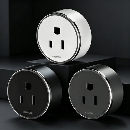 15A/125V Grounded Duplex Outlet Adapter for Recessed Power Track, Electroplated Finish & Twist-to-Lock Design, TR